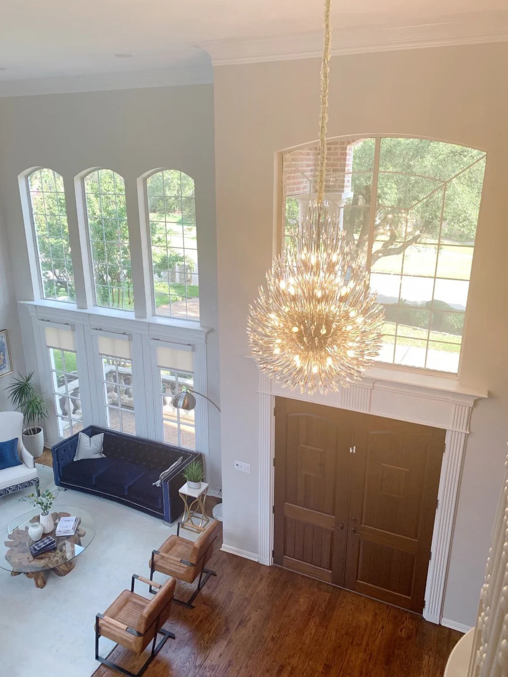 Lily Starburst Crystal Sputnik Chandelier 43"W-Vancei