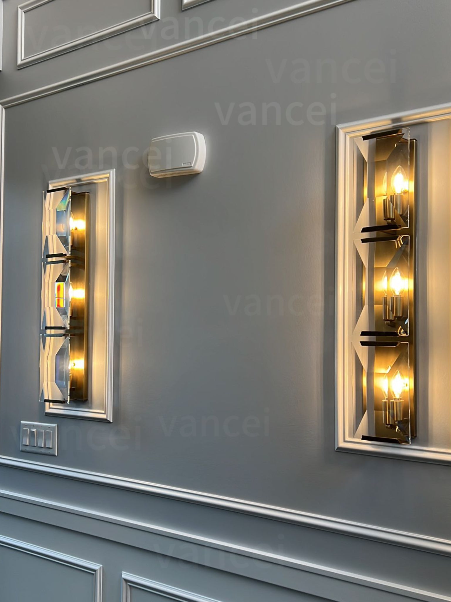 Harlow Crystal Triple Wall Sconce H 32"