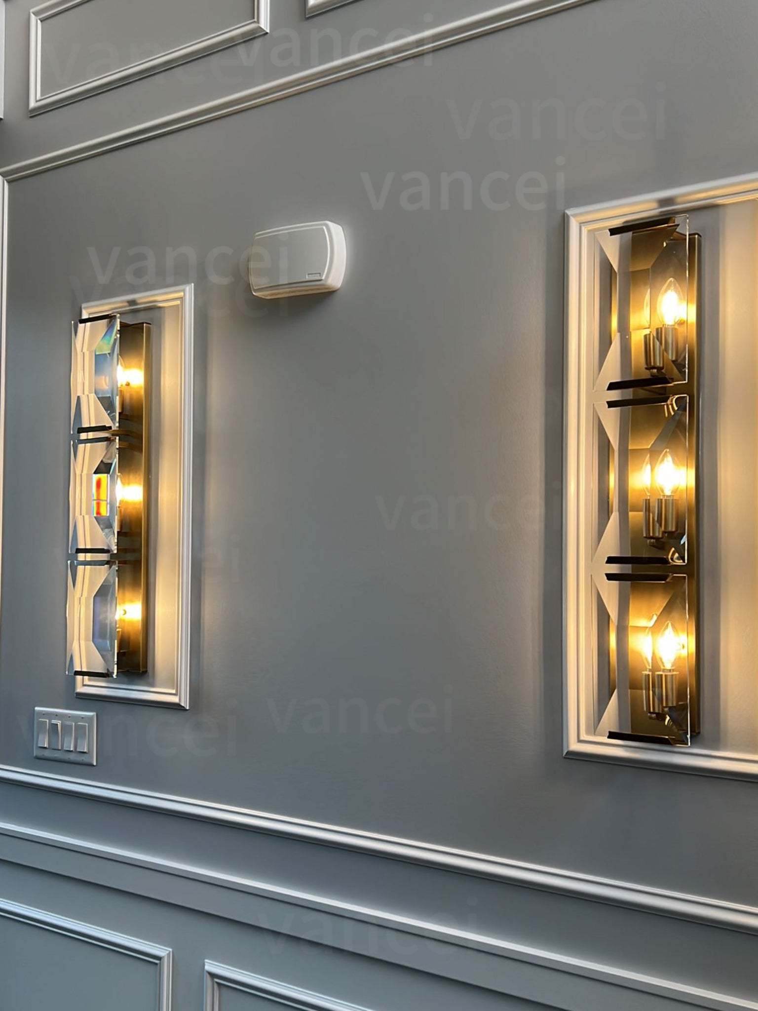 Harlow Crystal Triple Wall Sconce H 32"