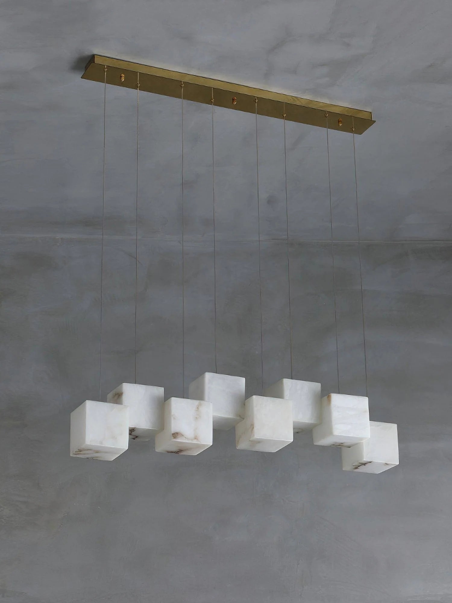 Alabaster Cubic Linear Chandelier-Vancei