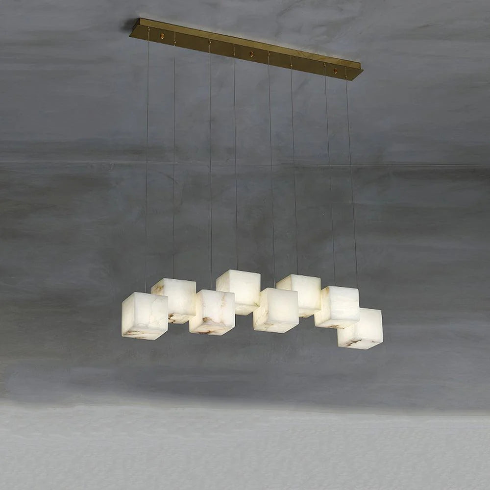 Alabaster Cubic Linear Chandelier-Vancei