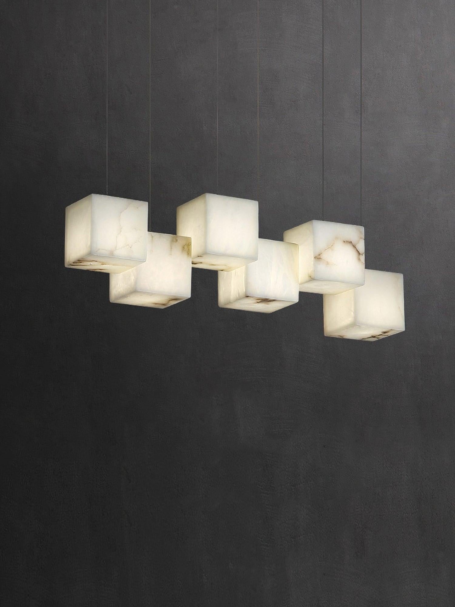 Alabaster Cubic Linear Chandelier-Vancei