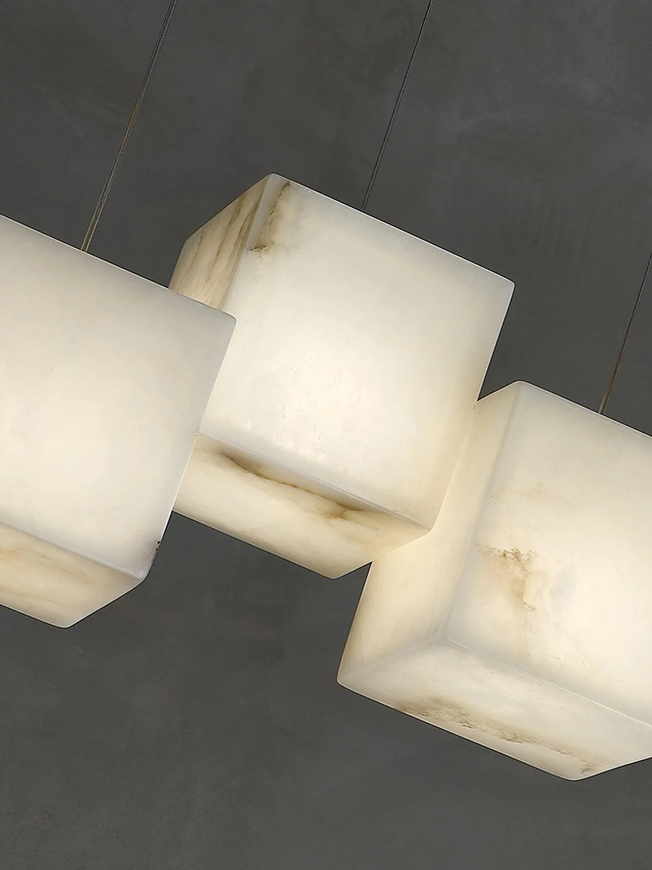 Alabaster Cubic Linear Chandelier-Vancei