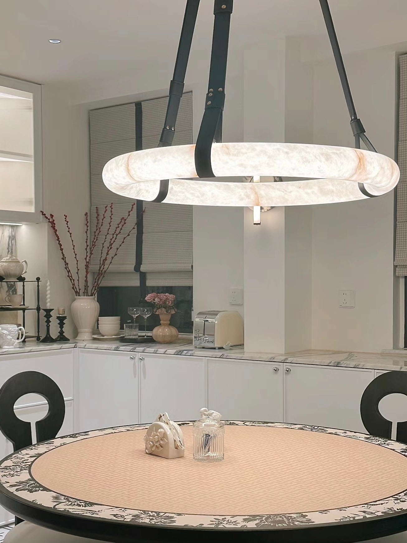 Glacera Alabaster Lorry Oslo Art Chandelier 8 Size