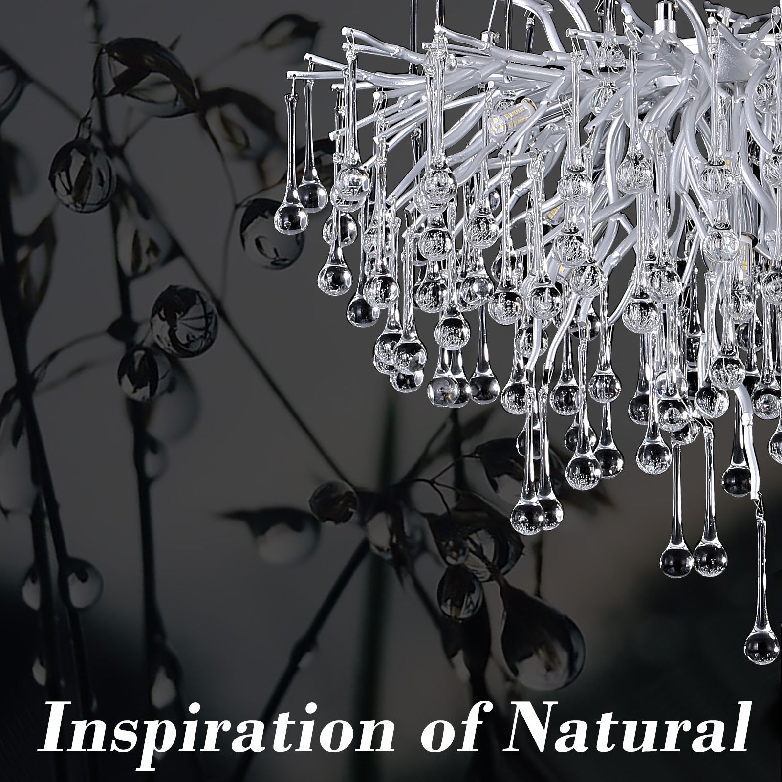 Doris Rain Branch Chandelier Dia 23.5" Silver-Vancei