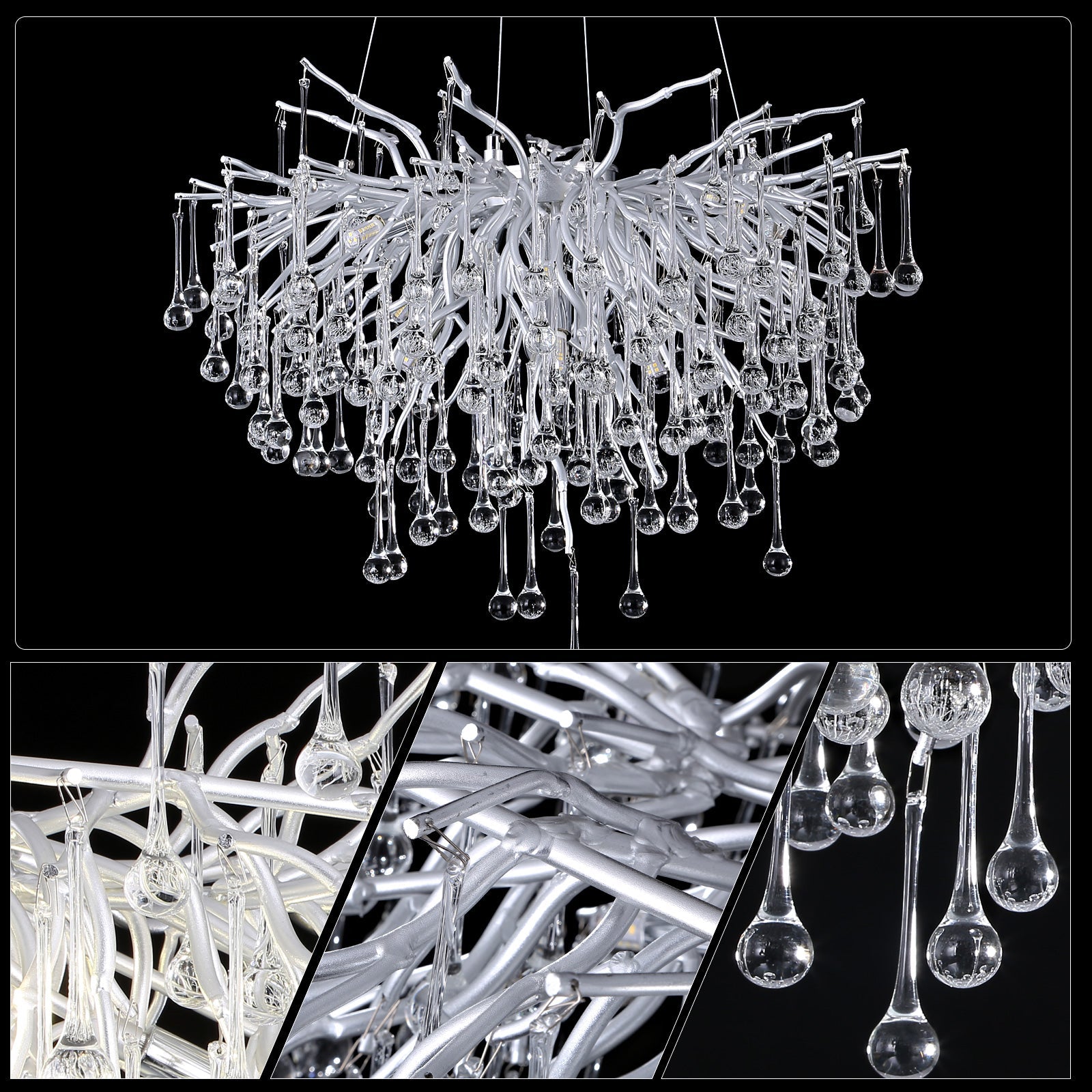 Doris Rain Branch Chandelier Dia 23.5" Silver-Vancei