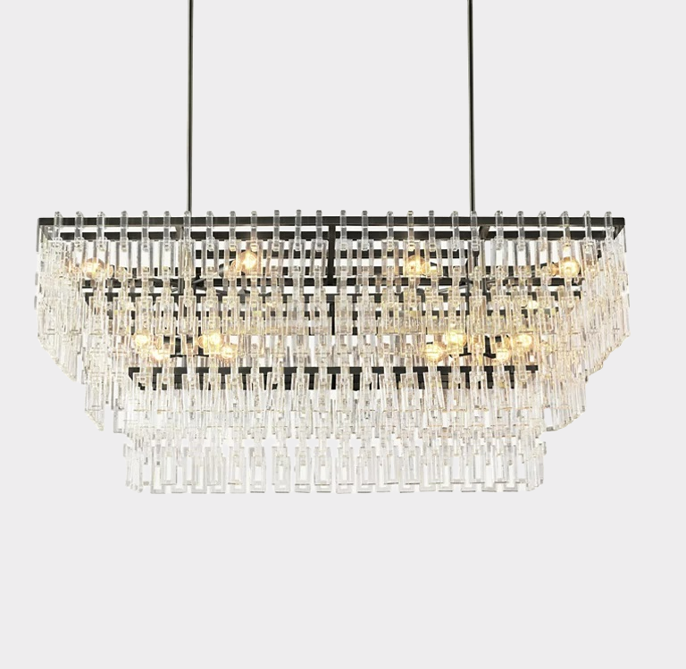 Marignan Tier K9 Crystal Rectangle Chandelier
