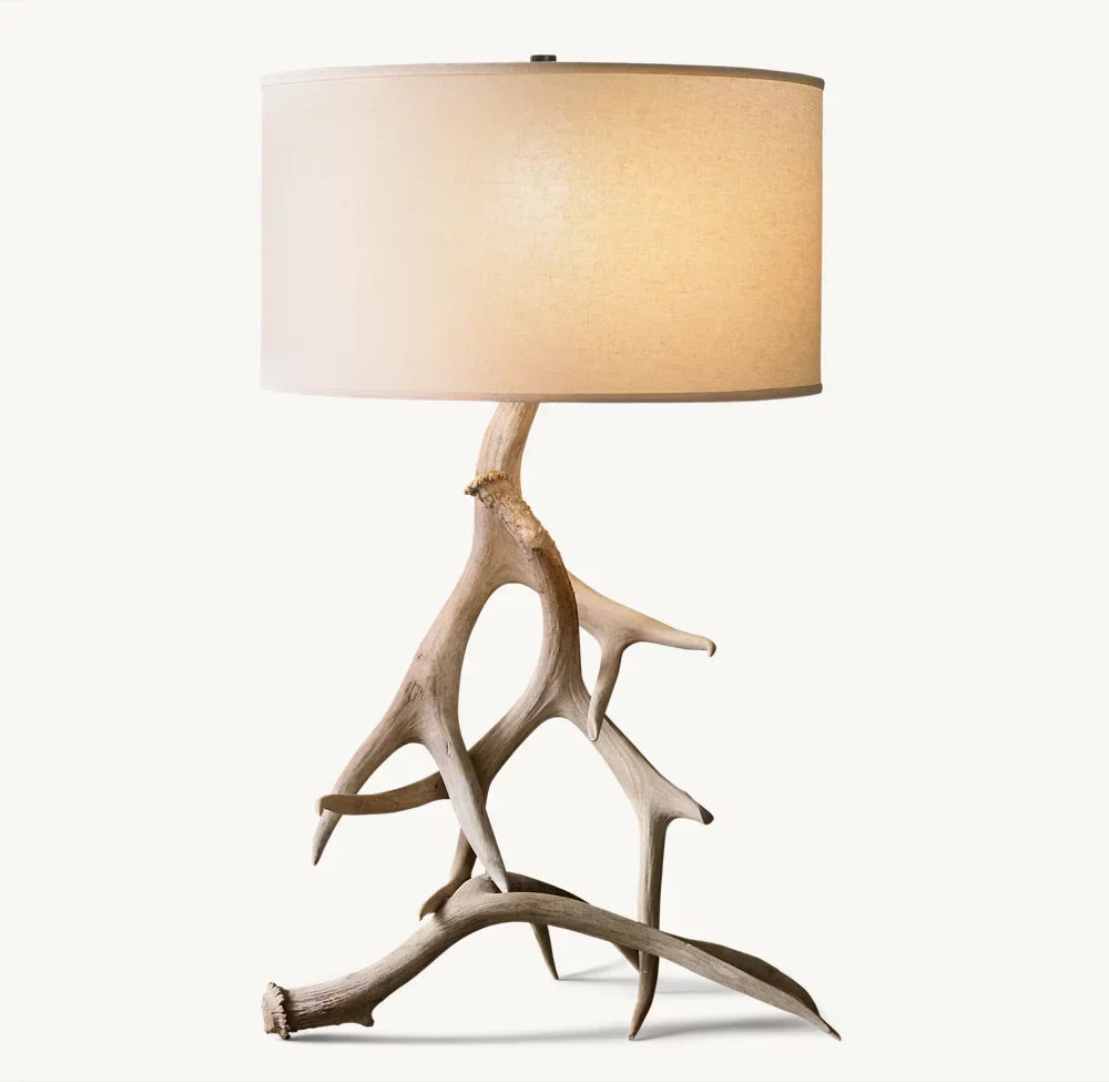 Natural Deer Antler Table Lamp-Vancei
