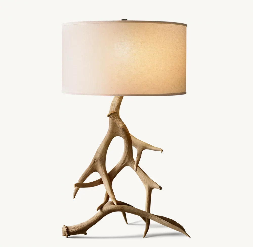 Natural Deer Antler Table Lamp-Vancei