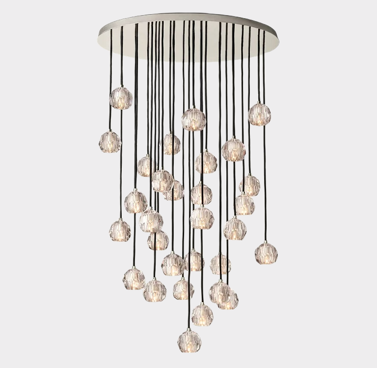 Bille De Crystal Round Cluster Chandelier 60”-Vancei
