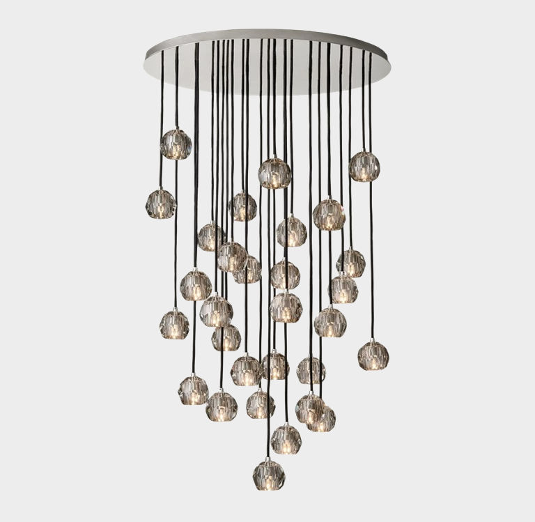 Bille De Crystal Round Cluster Chandelier 60”-Vancei