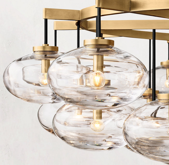 CABRETTE CLEAR GLASS ROUND CHANDELIER 60"-Vancei