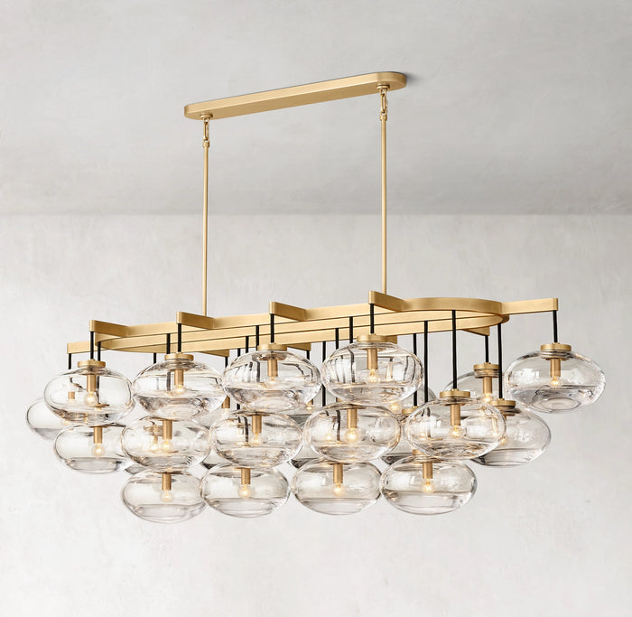 CABRETTE CLEAR GLASS LINEAR CHANDELIER 72"-Vancei