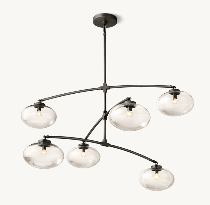 Cabrette Clear Glass Mobile Round Chandelier 48'' 60'' 72''-Vancei