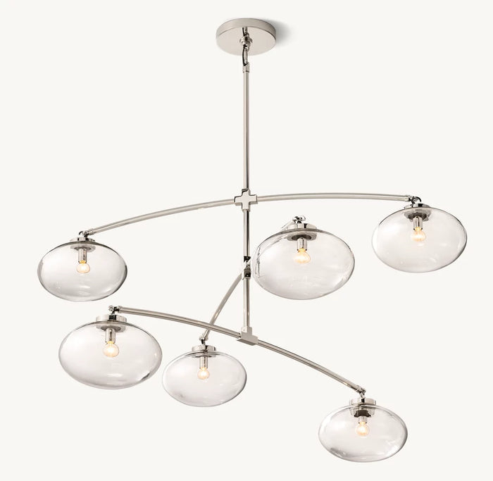 Cabrette Clear Glass Mobile Round Chandelier 48'' 60'' 72''-Vancei