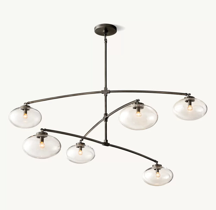 Cabrette Clear Glass Mobile Round Chandelier 48'' 60'' 72''-Vancei