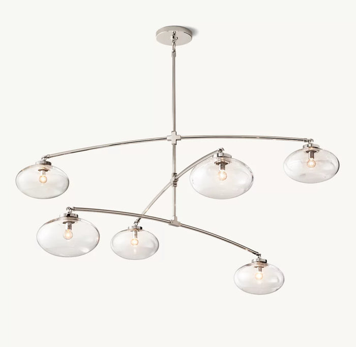 Cabrette Clear Glass Mobile Round Chandelier 48'' 60'' 72''-Vancei