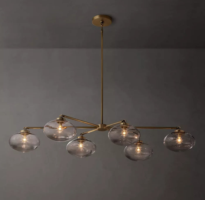 Cabrette Clear Glass Mobile Linear Chandelier 60'' 72''-Vancei