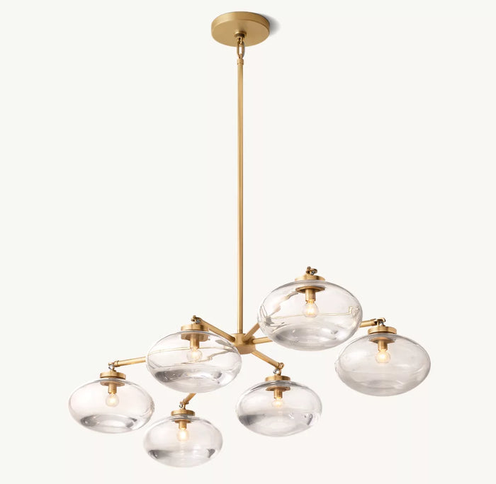 Cabrette Clear Glass Mobile Linear Chandelier 60'' 72''-Vancei