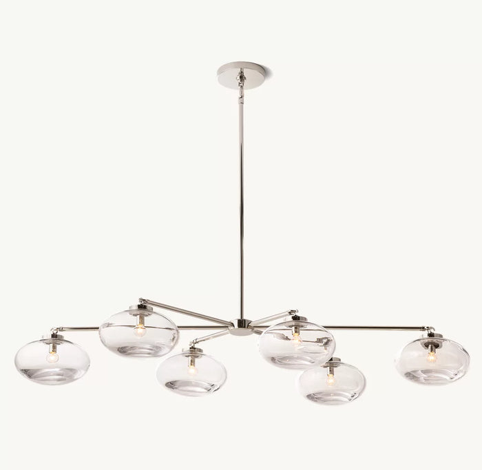 Cabrette Clear Glass Mobile Linear Chandelier 60'' 72''-Vancei
