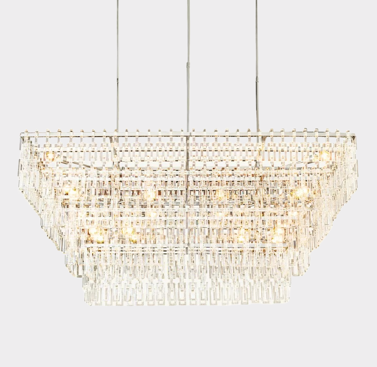 Marignan Tier K9 Crystal Rectangle Chandelier