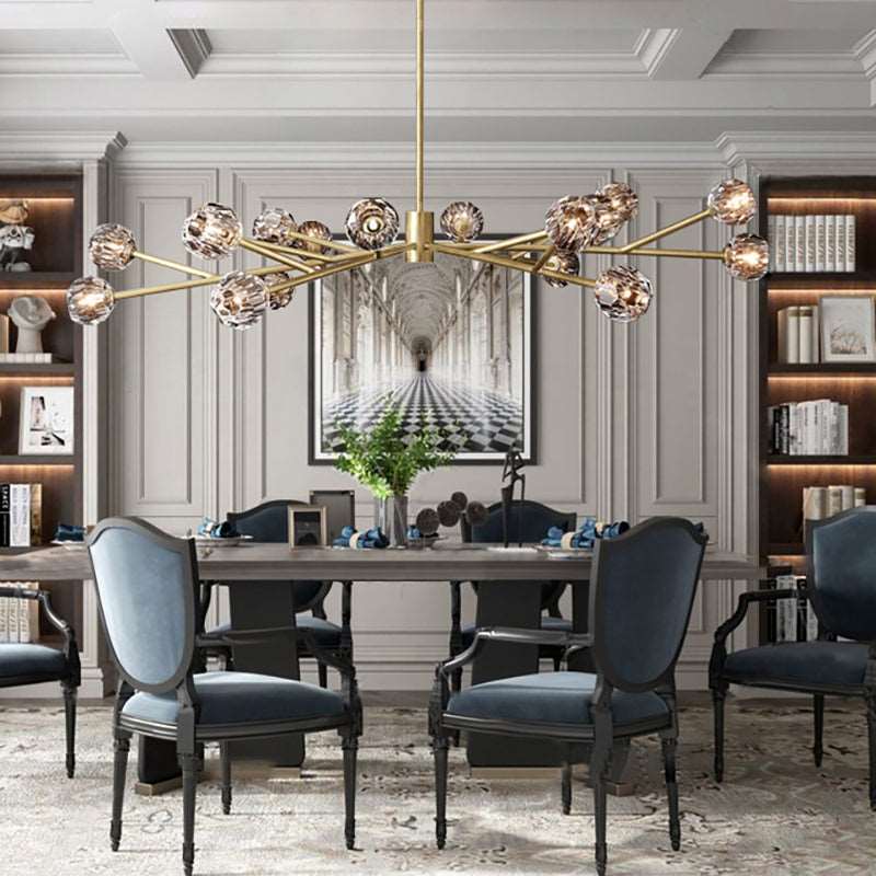 Bille De Crystal Ball Oval Chandelier 72″ 24-Lights