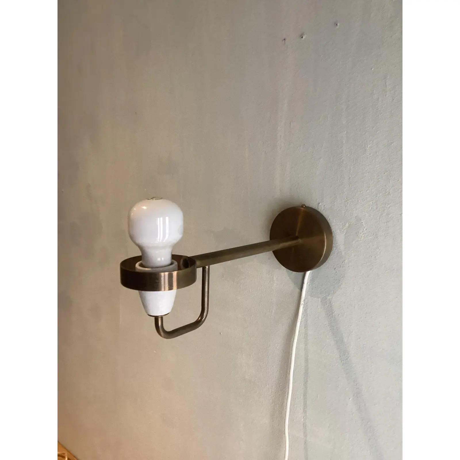 Scandinavian Brass & Glass Wall Light from Lyfa, 1960s