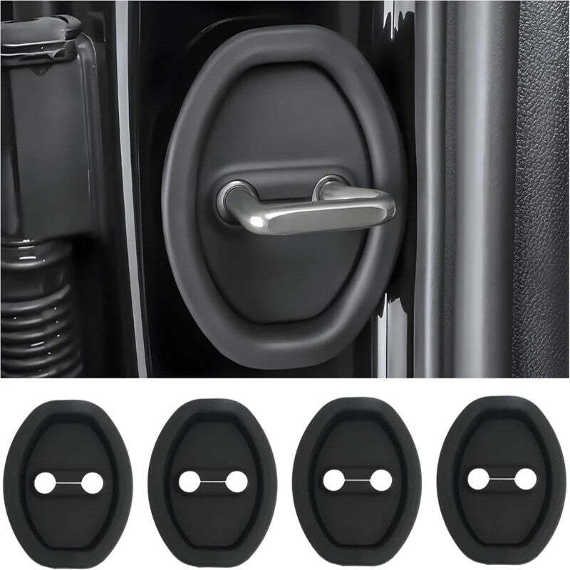 Universal Silicone Car Door Latch Covers - 4PCS Anti-Rust Noise Dampers