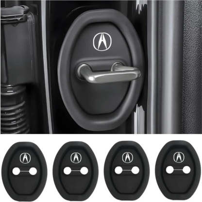 Universal Silicone Car Door Latch Covers - 4PCS Anti-Rust Noise Dampers