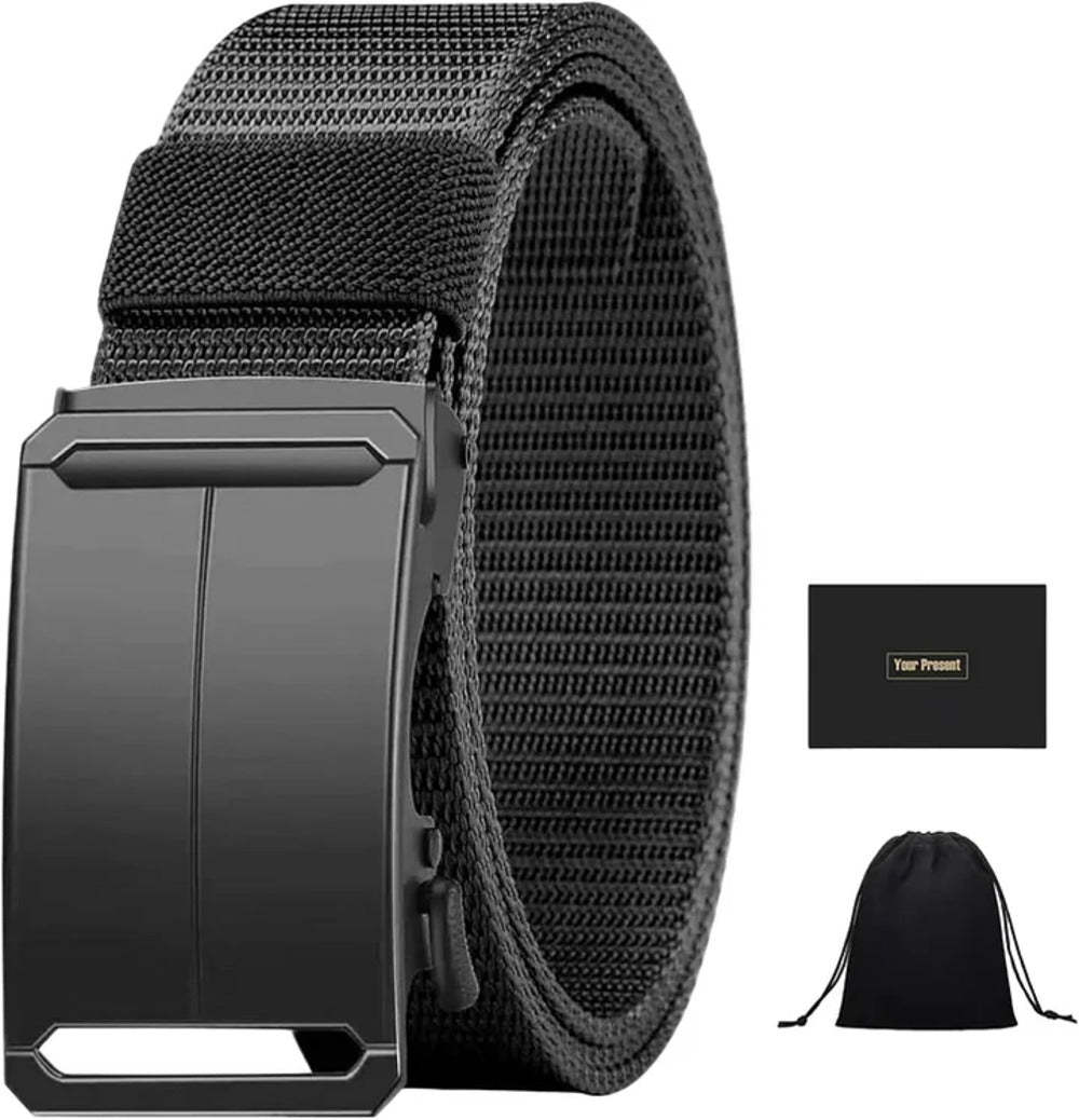 Stretch-Fit Tactical Belt – Ultra-Light Ratchet Web Belt for Outdoor, 