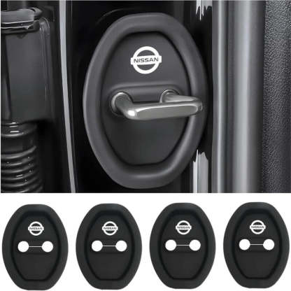 Universal Silicone Car Door Latch Covers - 4PCS Anti-Rust Noise Dampers