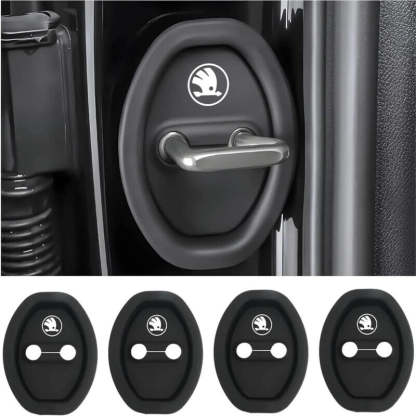 Universal Silicone Car Door Latch Covers - 4PCS Anti-Rust Noise Dampers