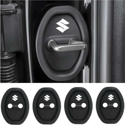 Universal Silicone Car Door Latch Covers - 4PCS Anti-Rust Noise Dampers