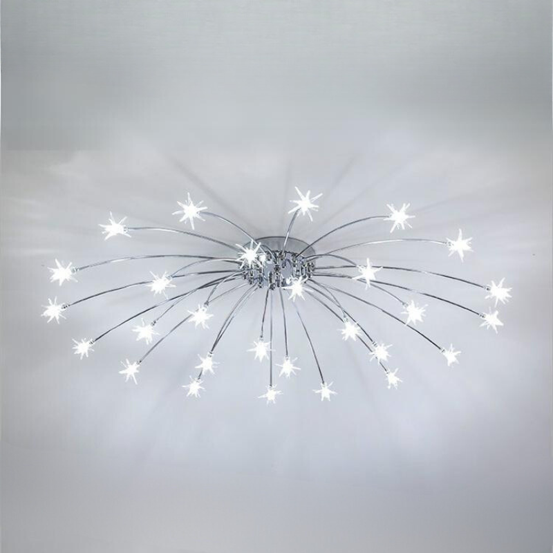 Madina Art Deco Starry Metal Glass Flush Mount Ceiling Light
