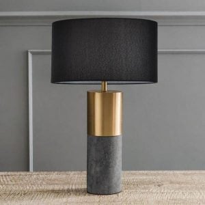 Concrete cylinder table lamp