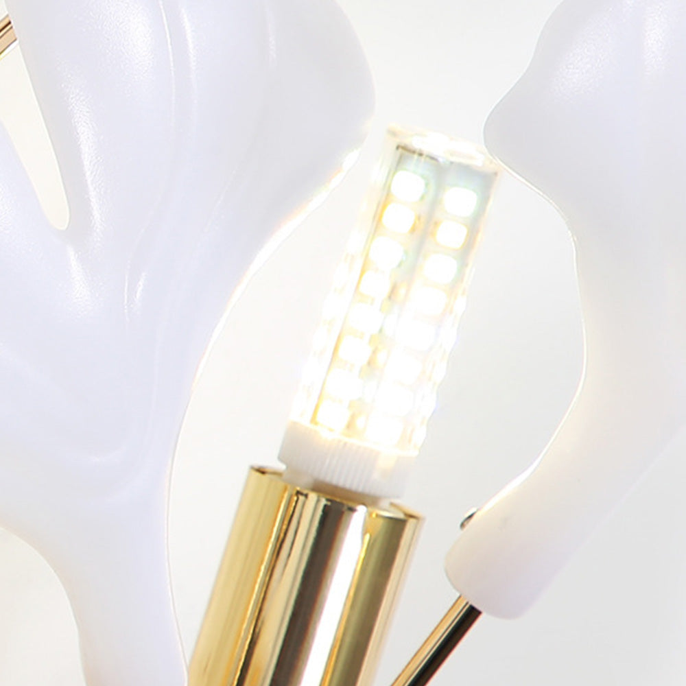 Olivia wall lamp, 12/22 leaves, ceramic & metal