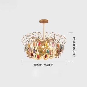 Luxury pendant Slice agate chandelier