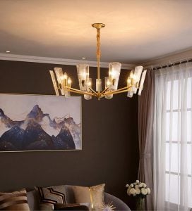 Glass Disks Chandelier/Brass