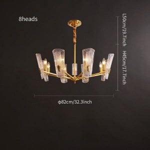 Glass Disks Chandelier/Brass