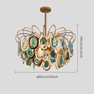 Luxury pendant Slice agate chandelier