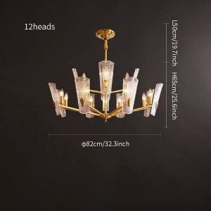 Glass Disks Chandelier/Brass