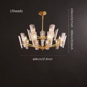 Glass Disks Chandelier/Brass