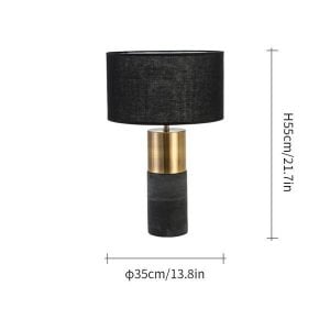 Concrete cylinder table lamp