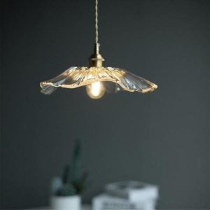 Retro Lotus Creative Glass Pendant Lamp