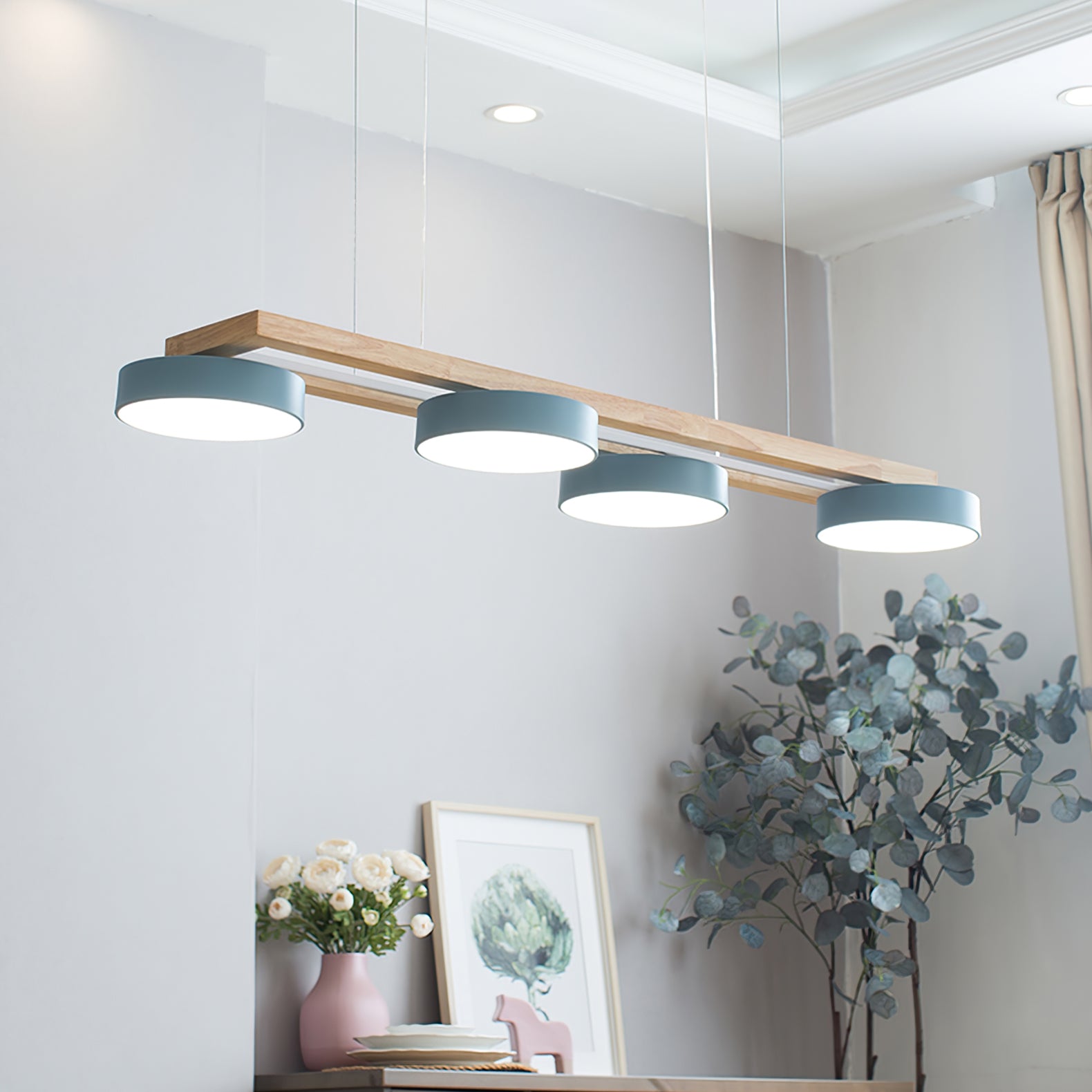 Nordic Wood Style Macaron LED Pendant Lamp G79