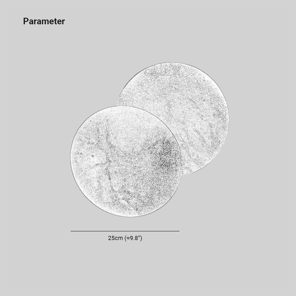 Elif Modern Minimalist Round Moon Eclipse Metal Wall Lamp, Red/Bronze/Gold