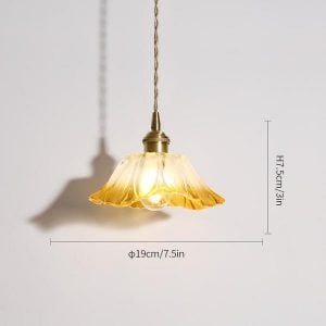 Retro Lotus Creative Glass Pendant Lamp