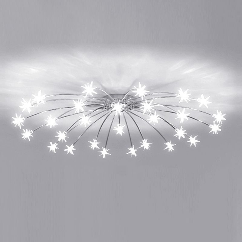 Madina Art Deco Starry Metal Glass Flush Mount Ceiling Light