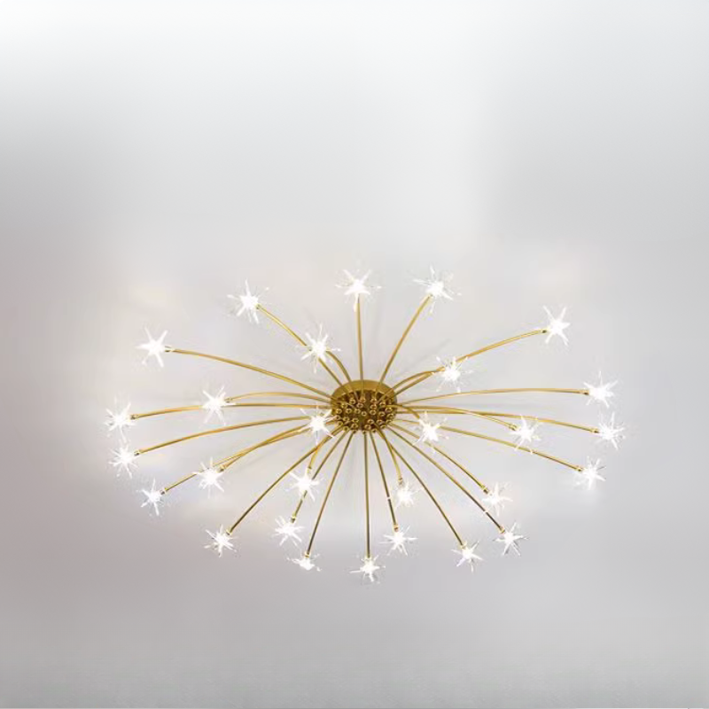 Madina Art Deco Starry Metal Glass Flush Mount Ceiling Light