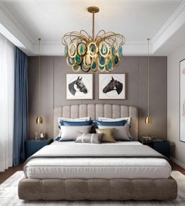 Luxury pendant Slice agate chandelier